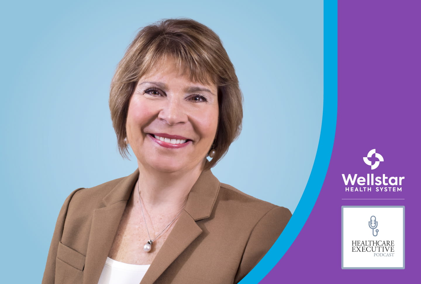 Leadership for Intense Times Headshot photo of Jill Case-Wirth. Wellstar and Healthcare Executive podcast logos.
