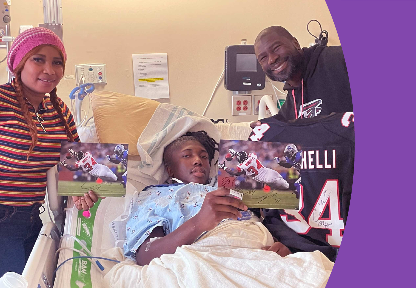 Former Falcons Player Surprises Wellstar Patient After Football Injury A friendly image of Falcons