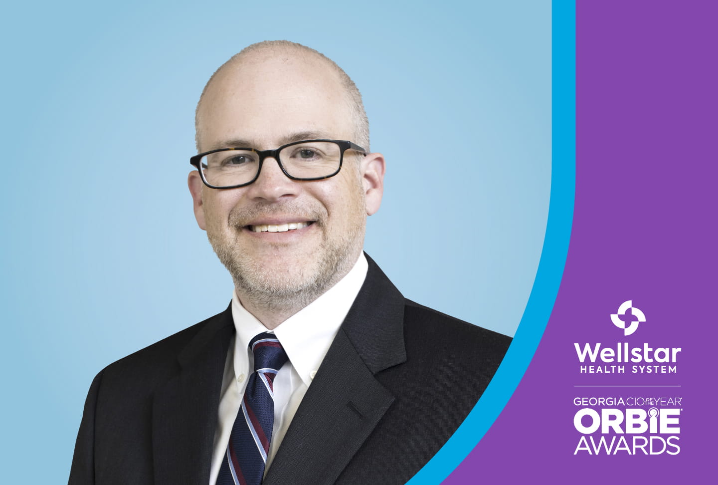 Dr. Hank Capps Awarded 2022 Georgia CIO of the Year® ORBIE® Award in Healthcare Headshot photo of Dr. Hank Capps, ORBIE and Wellstar logos