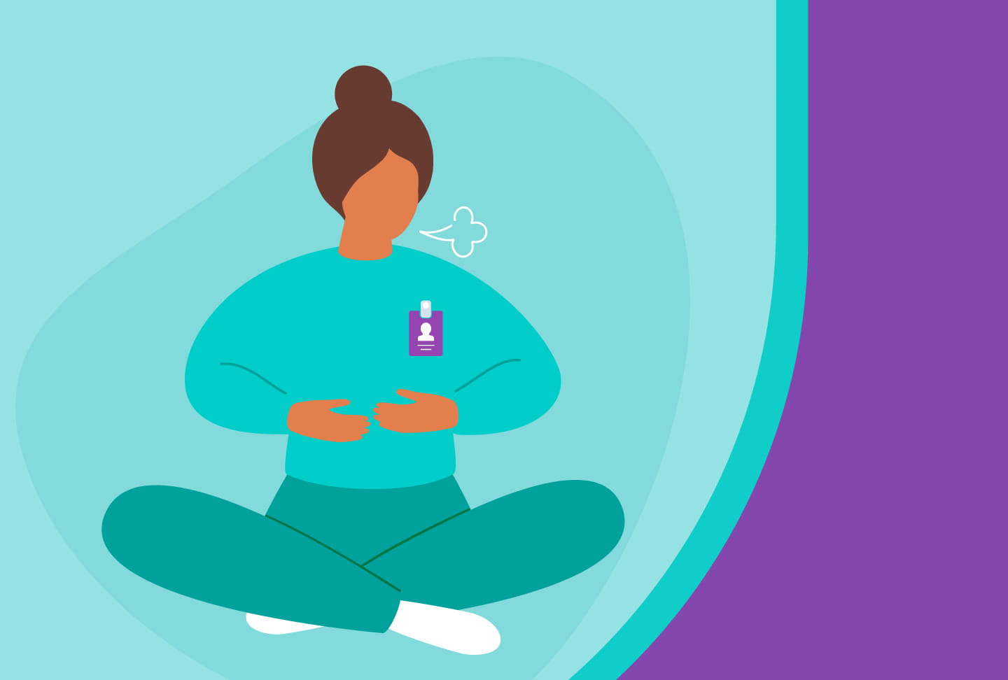 Wellstar Health System Earns Recognition as a Healthiest Employer from Atlanta Business Chronicle Illustration of team member meditating