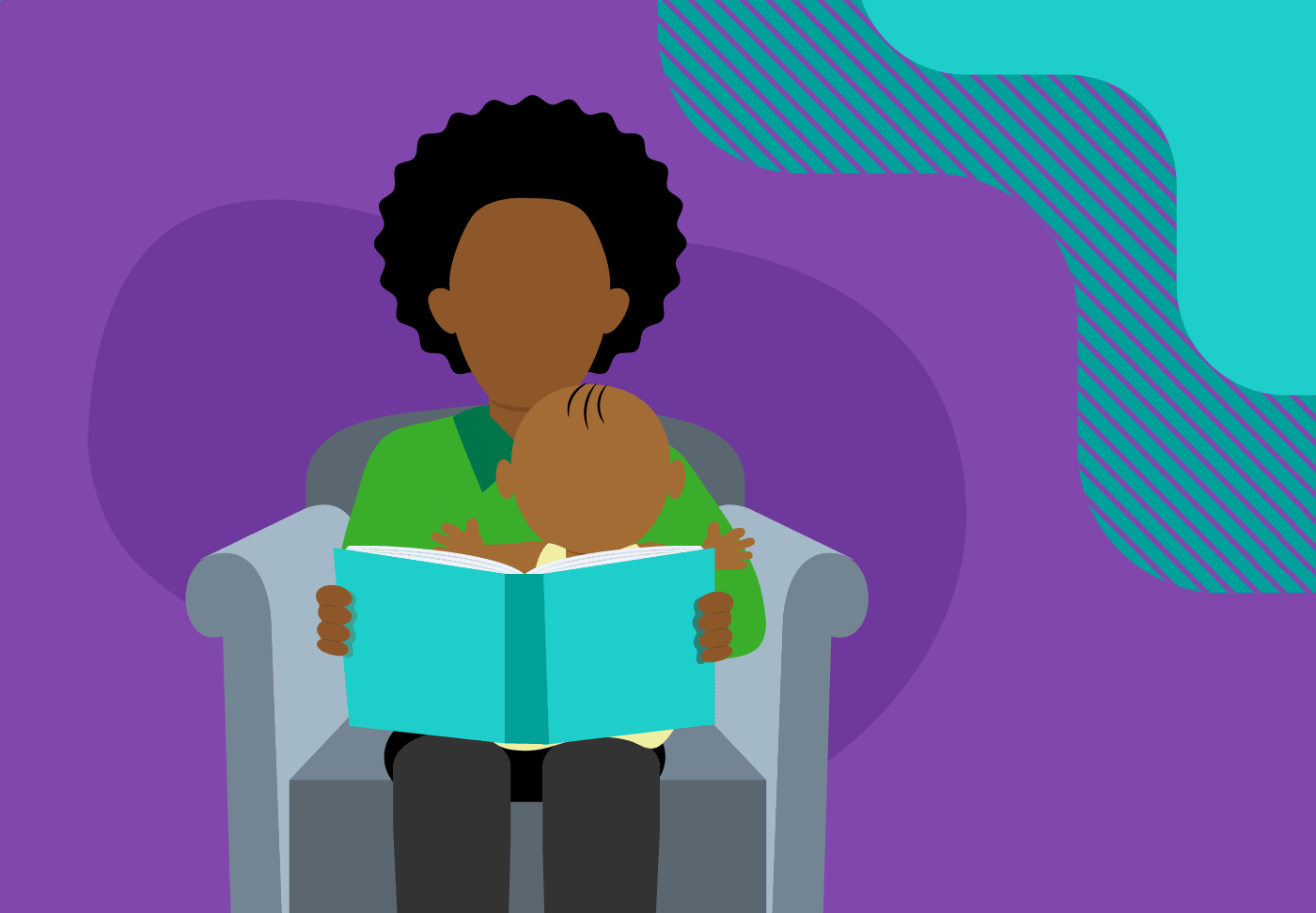 Wellstar Supports Child Literacy Through Community Collaboration Illustration of parent and child reading together