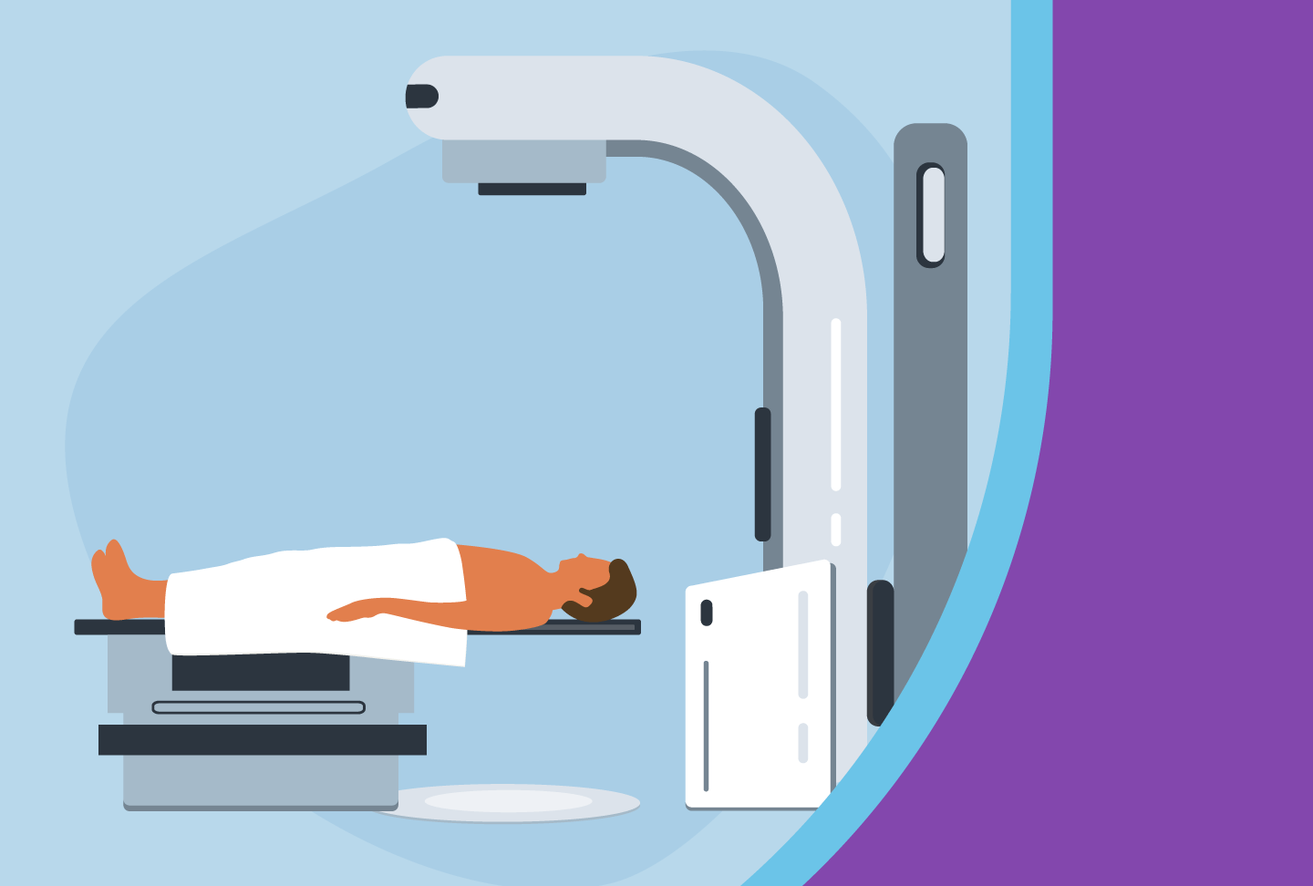 Wellstar Paulding Medical Center Breaks Ground on New Radiation Technology Illustration of a person receiving an advanced radiation therapy treatment.