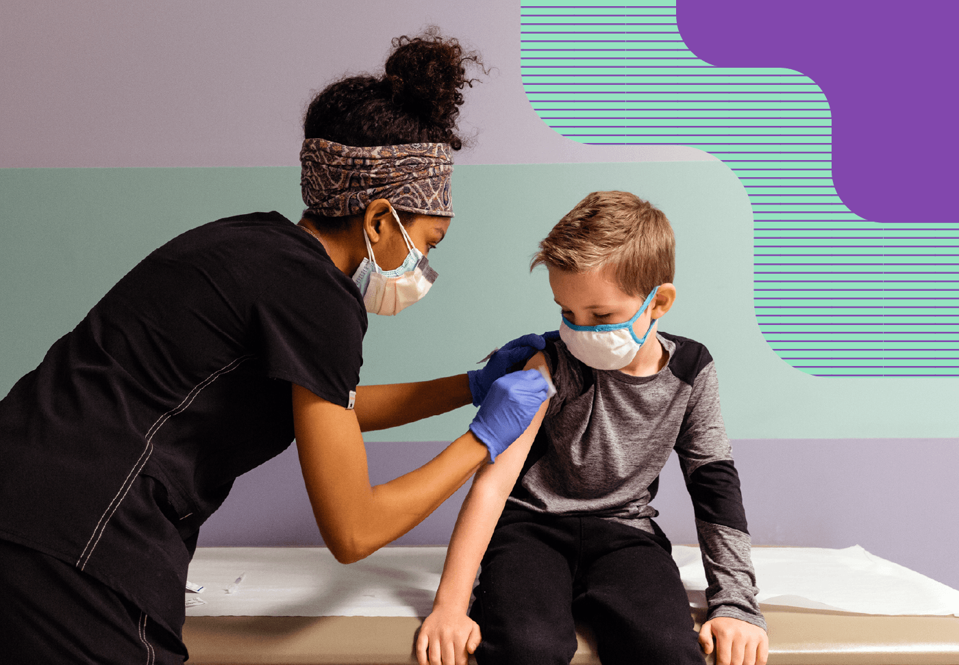 Wellstar Health System Opens Pediatric COVID-19 Vaccination Clinics to Enthusiastic Community Response Pediatric patient receiving a COVID-19 vaccine.