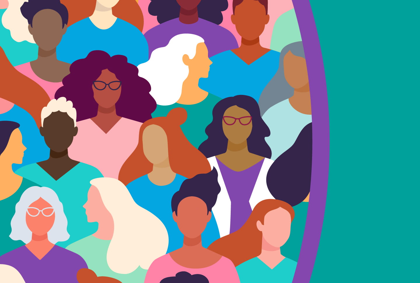 Women’s History Month Event Honors Impact of Female Leadership and Mentorship Illustration of crowd of people