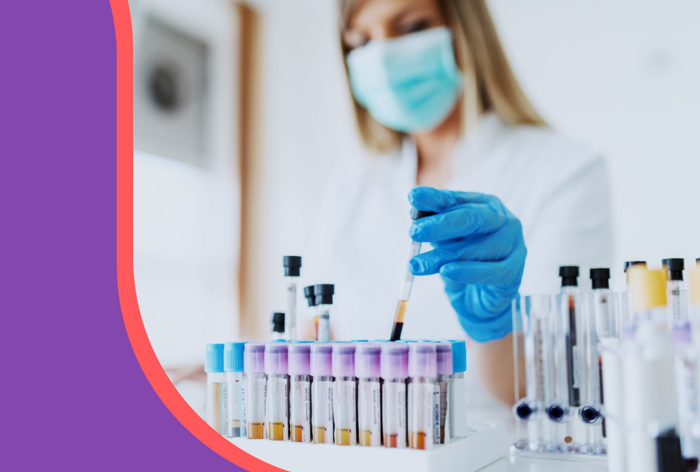 Preventing Cancer with Wellstar’s Genetics Experts Image of medical professional with test tubes
