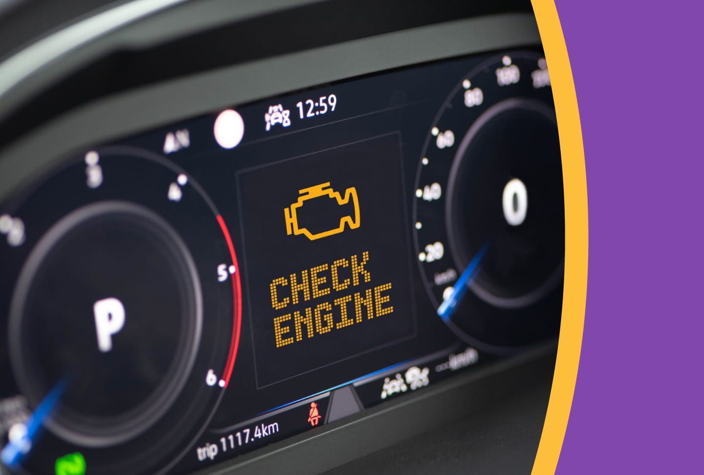 Your Body’s Check Engine Light—Don’t Wait for It to Flash Car dashboard with check engine light on