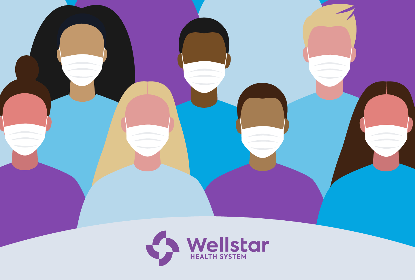 Wellstar Center For Health Equity Event To Answer Questions About COVID-19 Vaccines  Illustration of People at Town Hall.