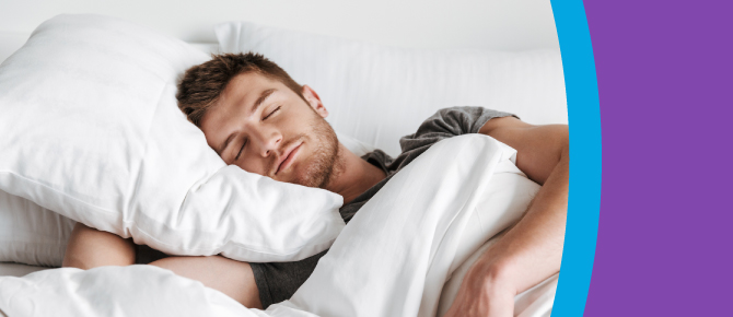 Man sleeping soundly and comfortably