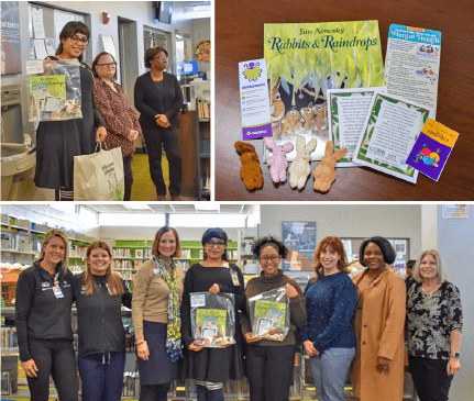 A collage of photos showing smiling program participants and book selections