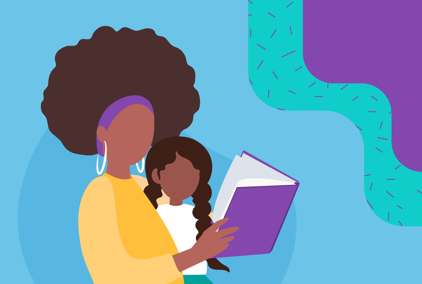 Wellstar Foundation Receives Additional Funding to Support Child Literacy and Address Social Determinants of Health Through the Small TALK Program Illustration of parent reading to child