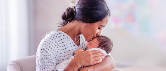 A friendly image of patient and baby