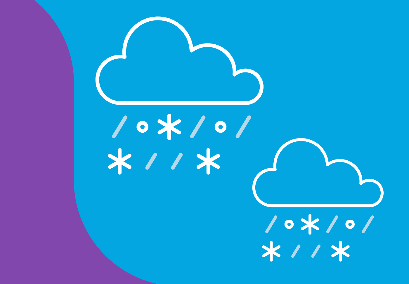 Illustration of clouds and snow