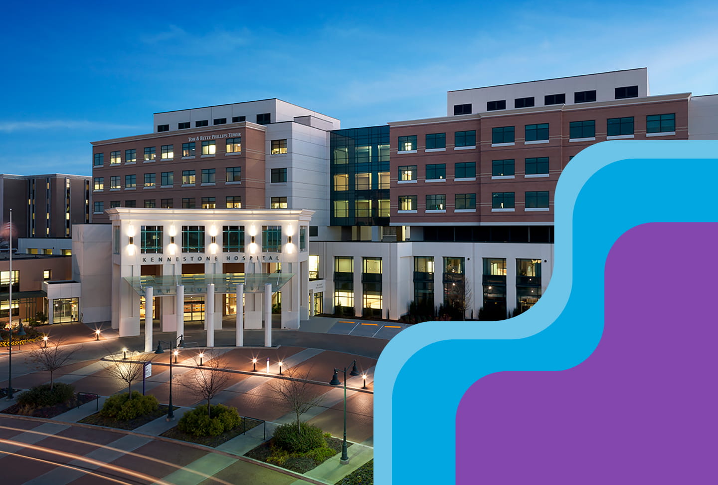 Wellstar Recognized as Cancer Treatment Leader Wellstar Kennestone Hospital at sunset.