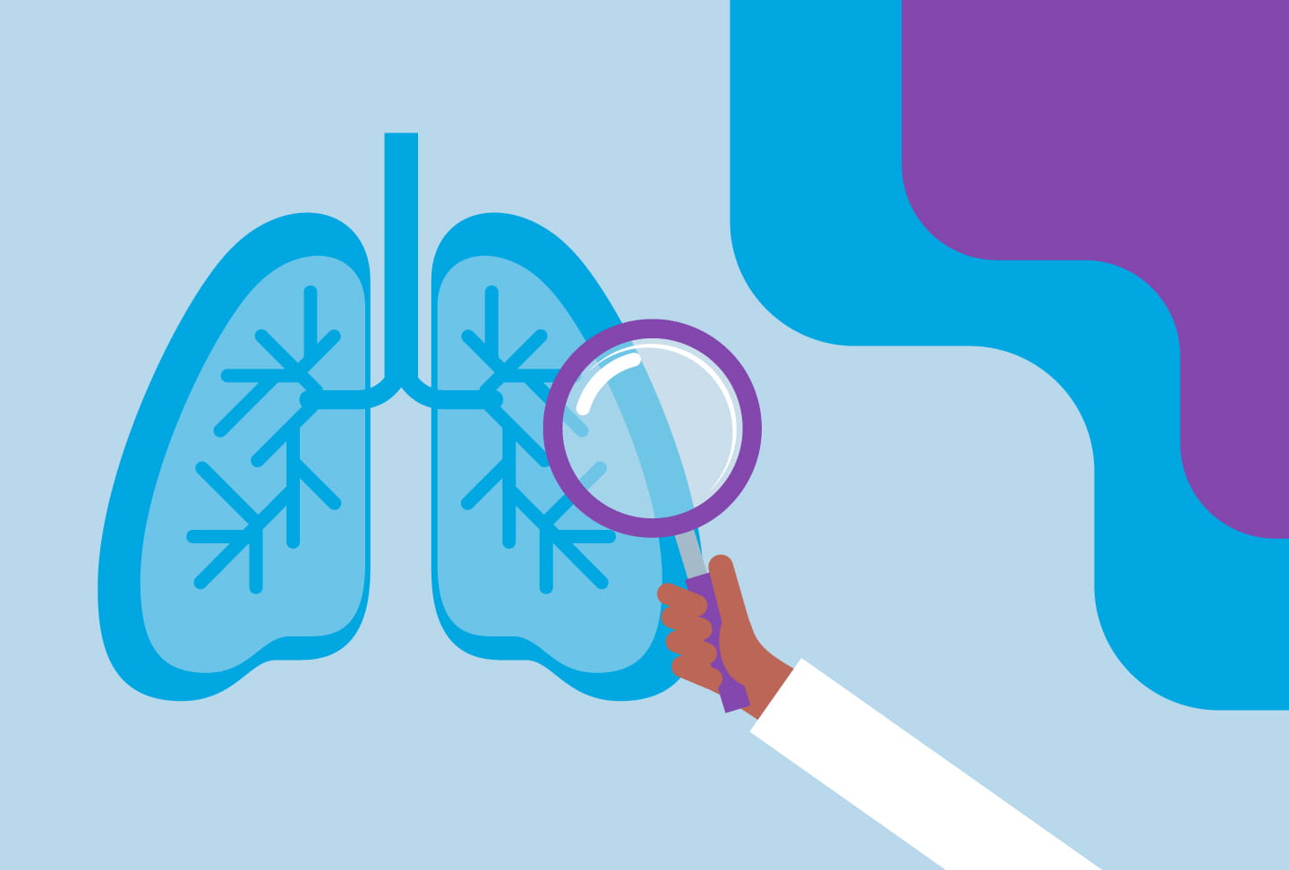 Wellstar Offers Saturday Hours for Lung Cancer Screening Day November 9 Illustration of provider inspecting lung
