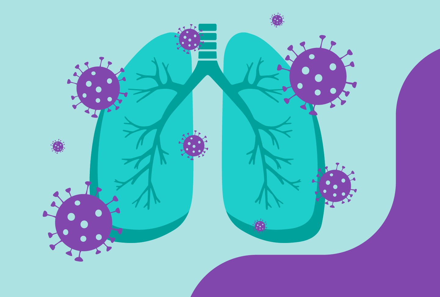 Protect Your Lung Health During the COVID-19 Pandemic Illustration depicting lungs fighting COVID-19.
