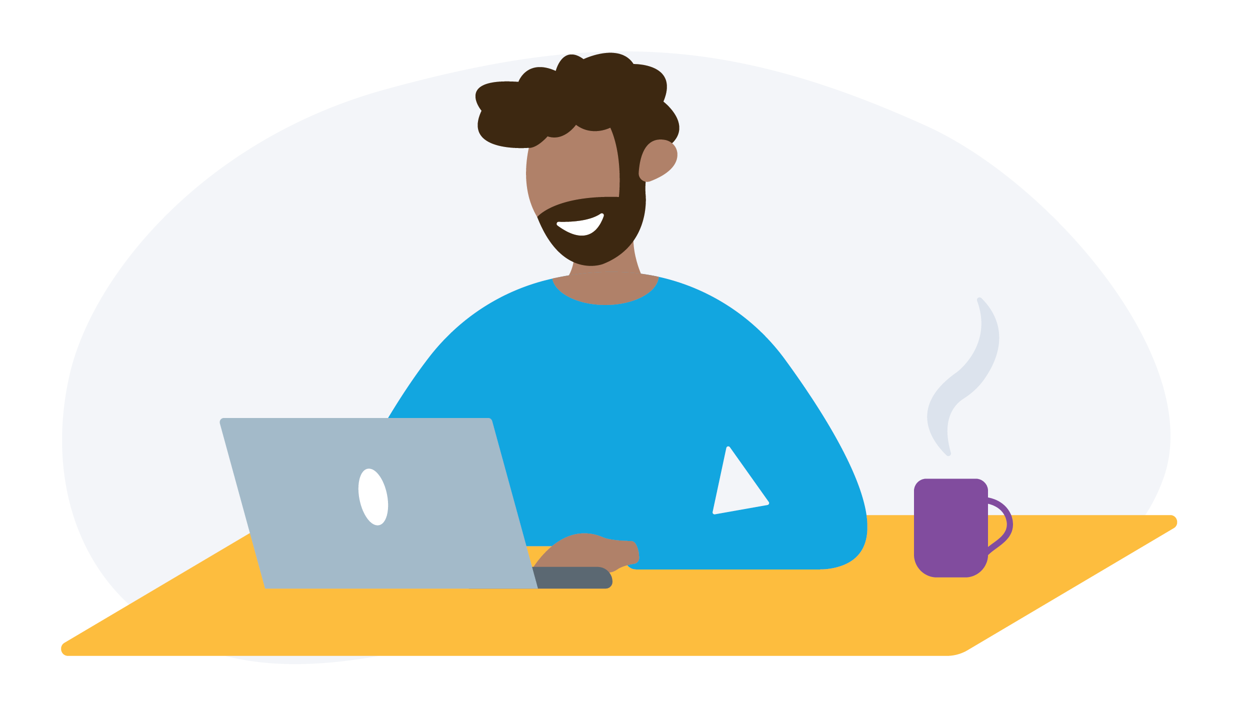 Illustration of person using laptop