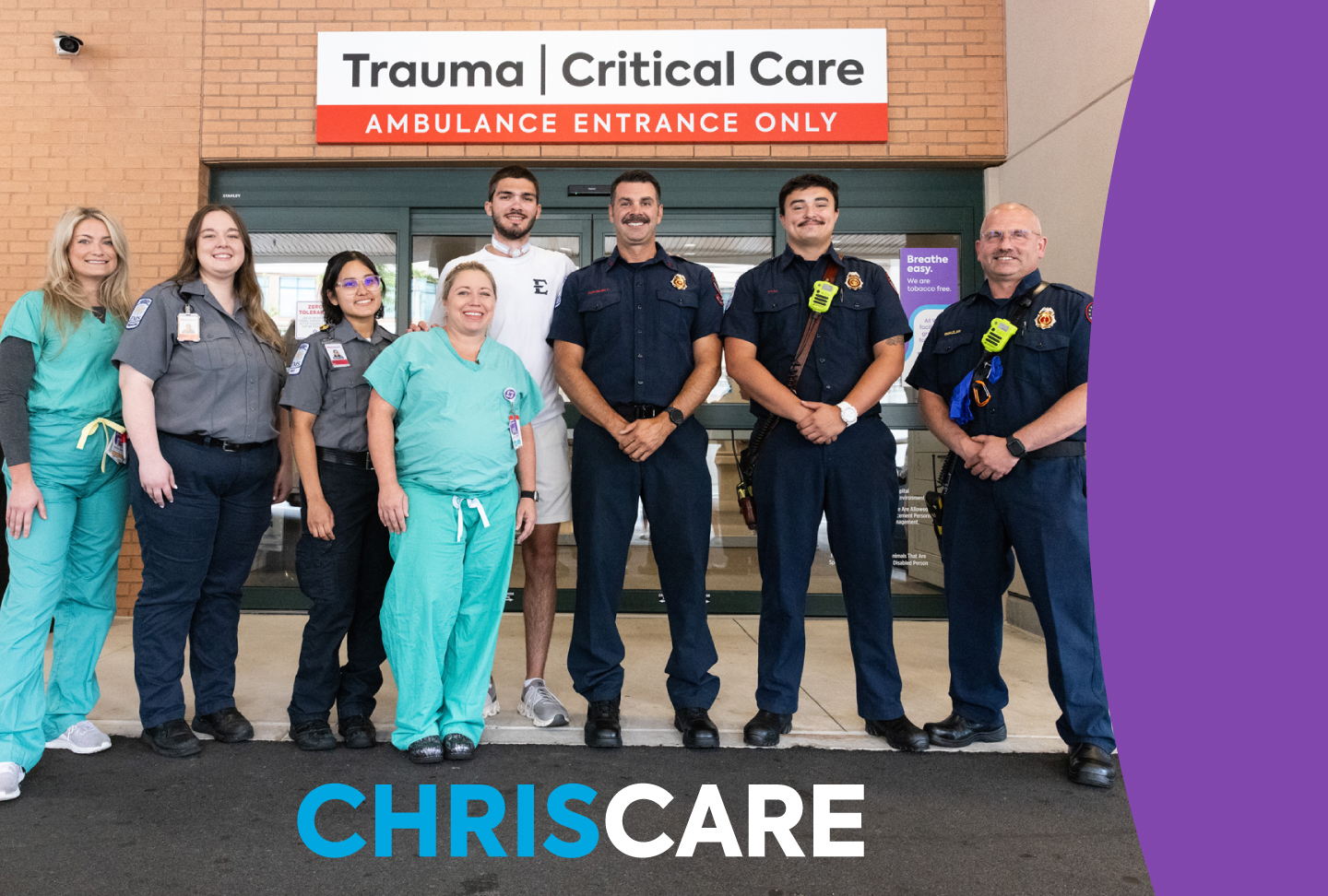 Chris survived a nearly fatal car accident and took a victory walk through Wellstar Kennestone's hallways to thank his care team.