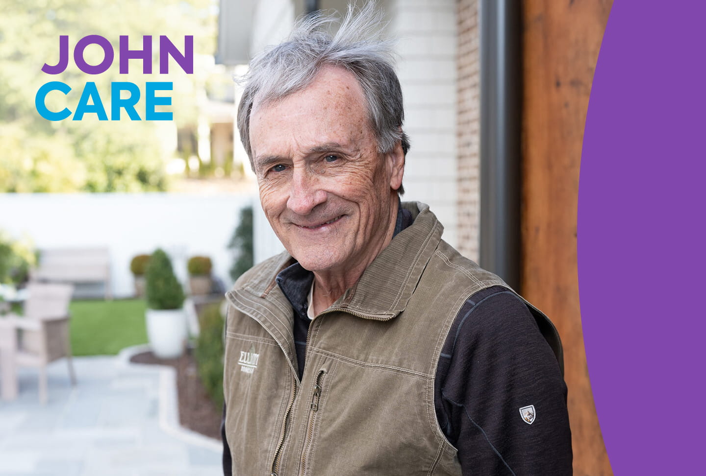 JohnElliottCare John Elliot smiles after getting control of Parkinson’s symptoms with the Wellstar Parkinson’s and Tremors Program and a procedure called deep brain stimulation (DBS).
