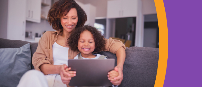 A Pediatrician’s Guide for Parents on Children and Screen Time A parent and young child look at a tablet together.