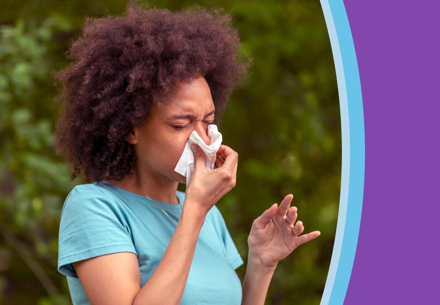 How to Conquer Your Seasonal Allergies An allergy sufferer blows her nose