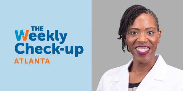 Friendly photo of Dr. Alicia Shelly, and reads The Weekly Check-up Atlanta