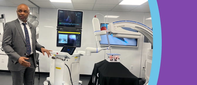 Dr. Timothy Udoji, Wellstar interventional pulmonologist, explains how the Ion bronchoscopy works and how to safely conduct the procedure.
