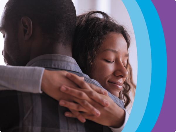 Mand and Woman Hugging