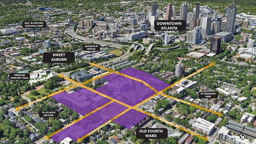 Aerial image of Old Fourth Ward